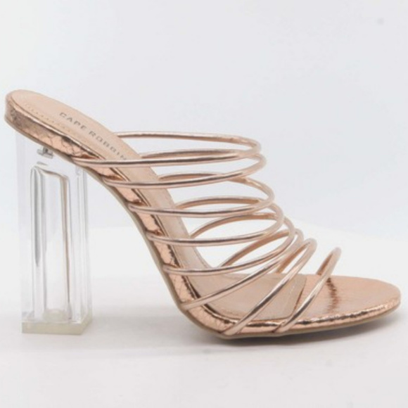 Cape Robbin FIA Rose Gold Strappy Heels - Picture 5 of 5